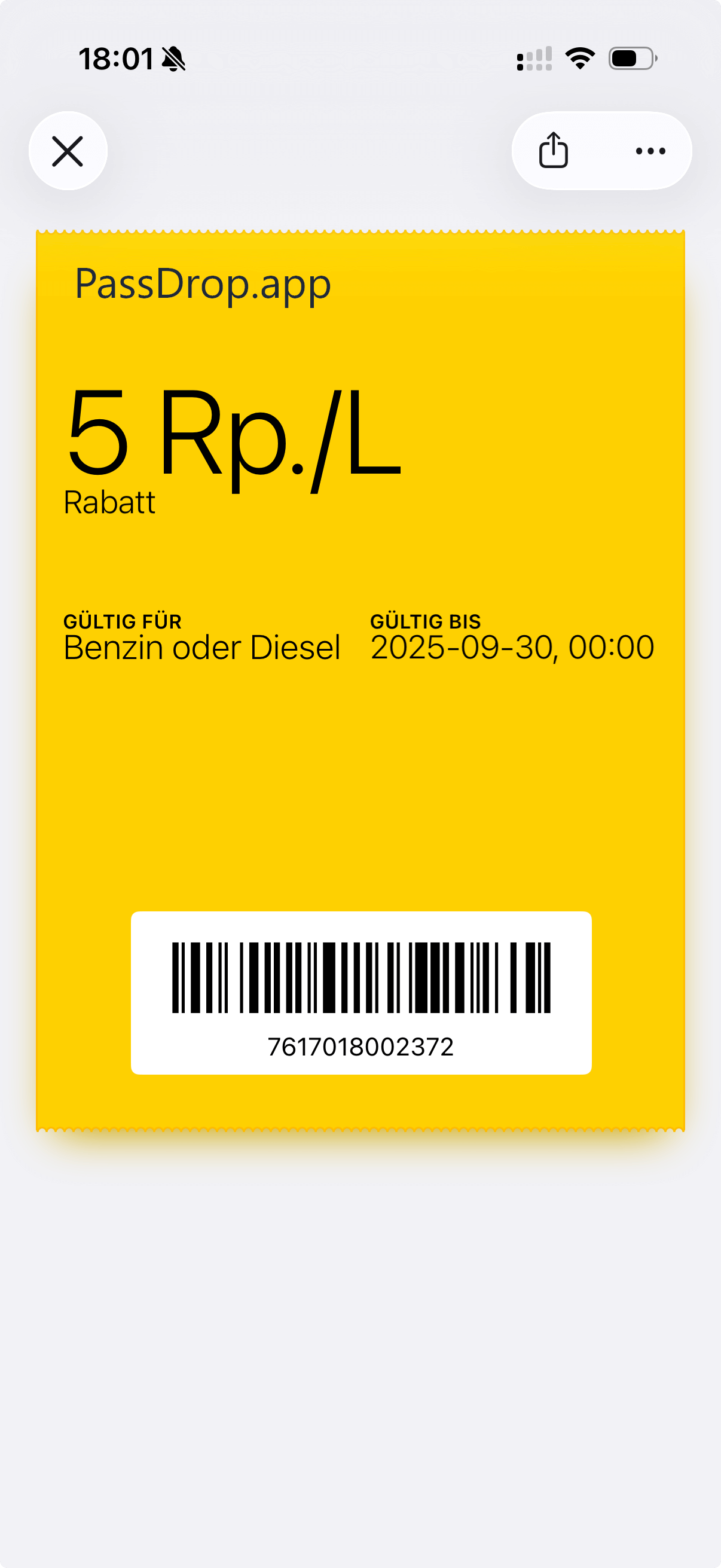 Voucher Screenshot Wallet Pass